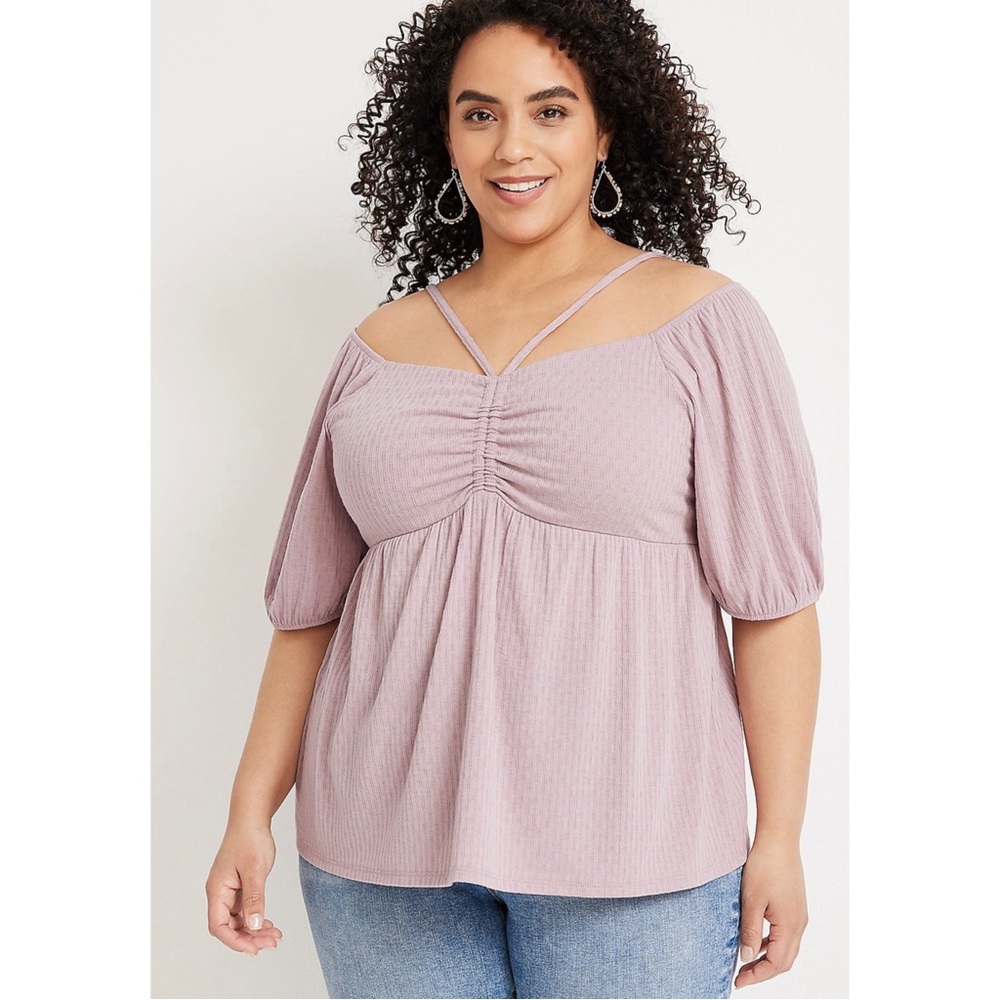 Maurices Cinched Front Babydoll Blouse
